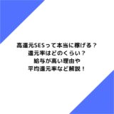 高還元SESって本当に稼げる？還元率はどのくらい？給与が高い理由や平均還元率など解説！